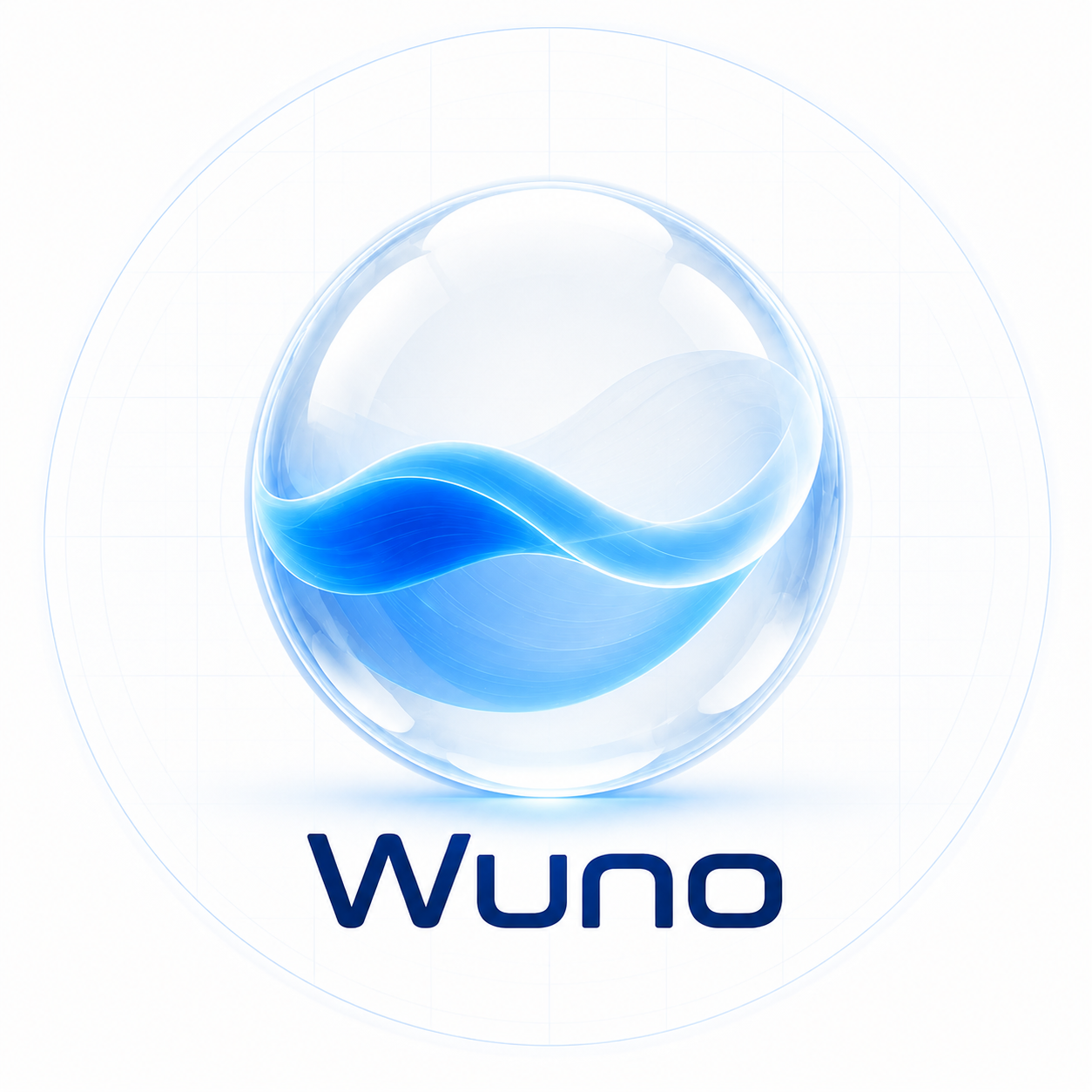 WunoOS 流动玻璃球品牌图形